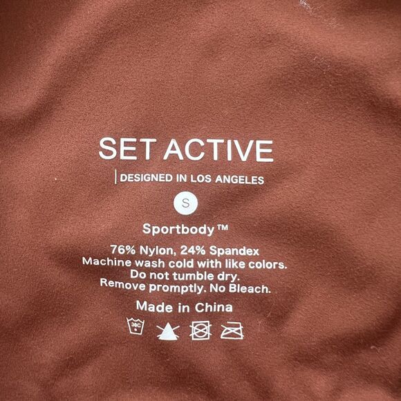 Set Active One Shoulder Sports Bra Brown-Size S - Picture 3 of 3